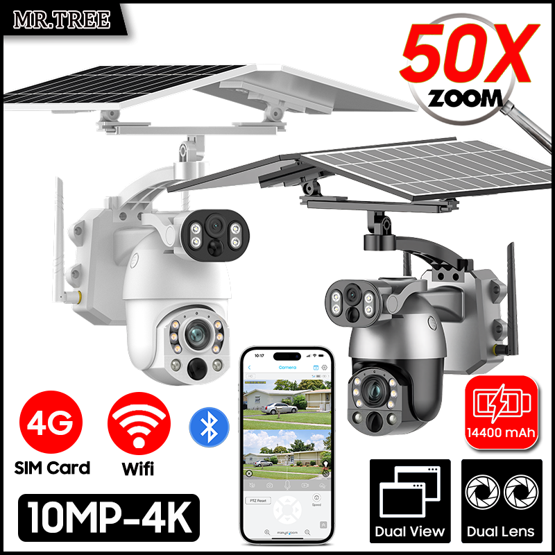 Home Security Outdoor Camera System - Caméra de surveillance extérieure solaire PTZ