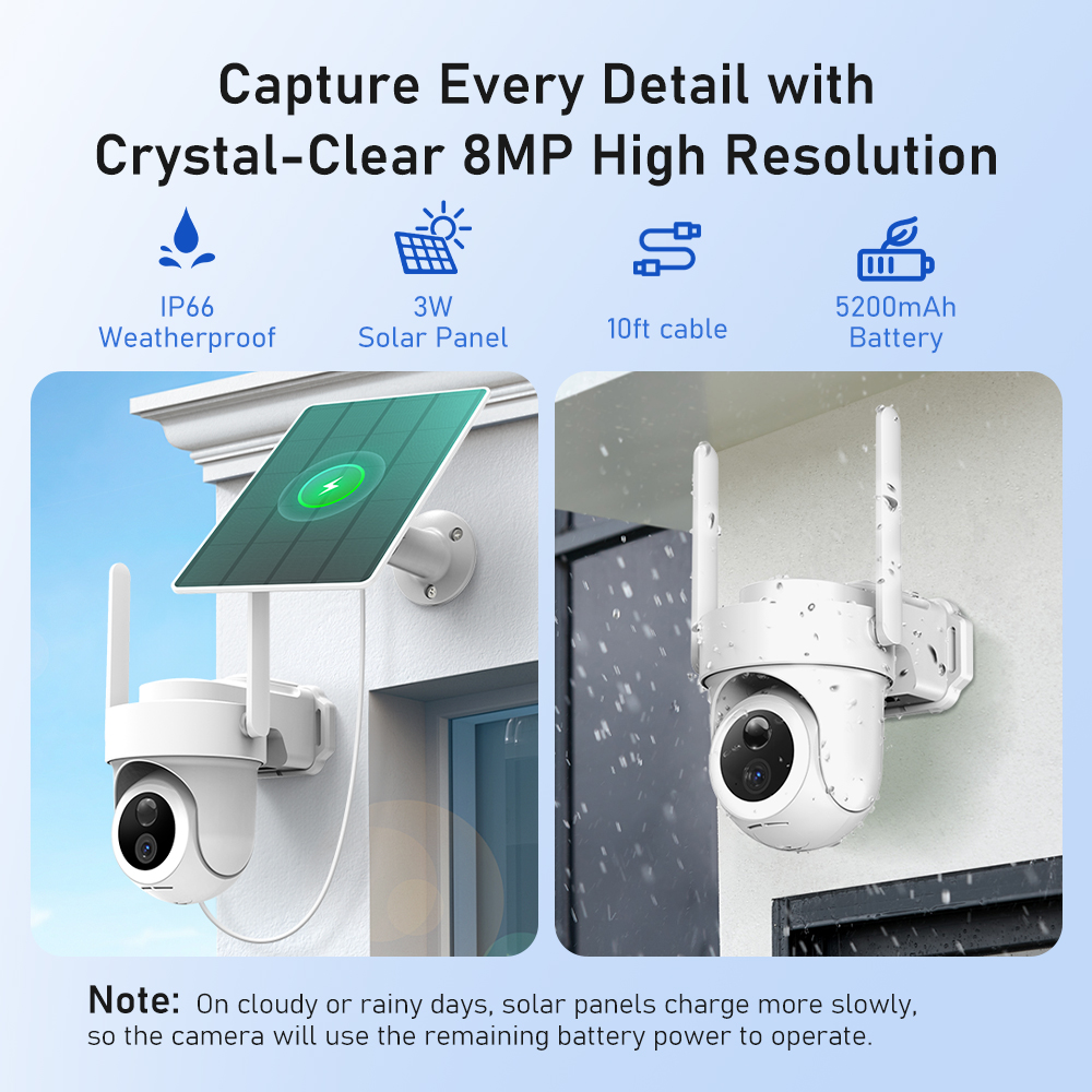 Système de caméra solaire 8MP  - Home Security Outdoor Camera System avis et prix