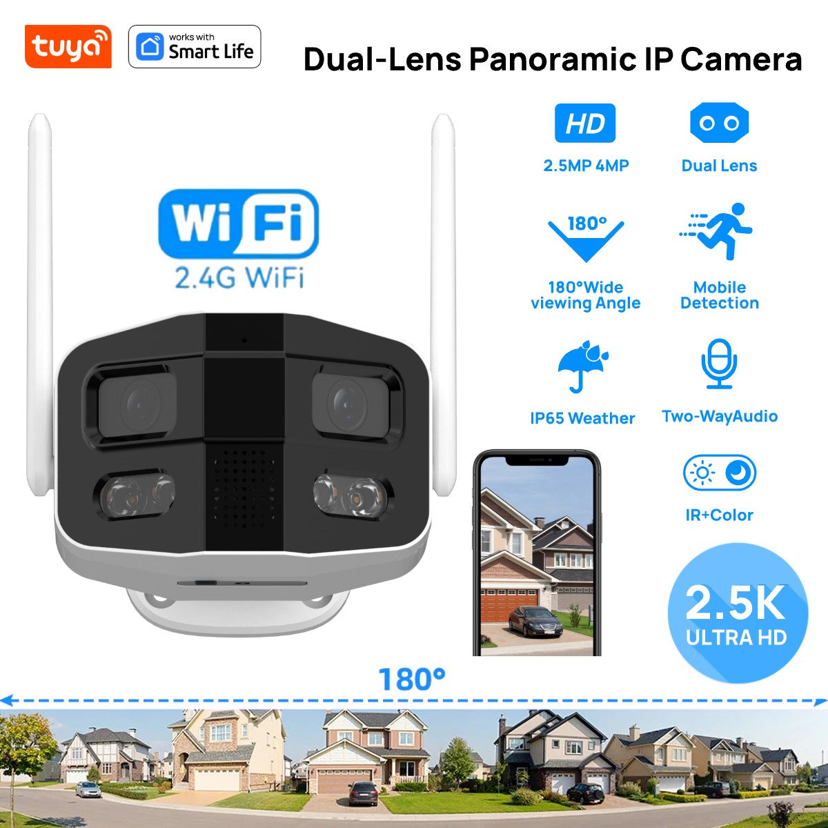 Tuya Smart 4MP 2,5K double obj - Home Security Camera Xiaomi avis et prix