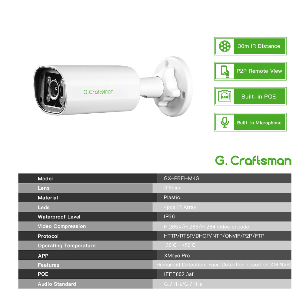 Caméra IP POE C GC PB 4MP, mic - Home Security Tips avis et prix